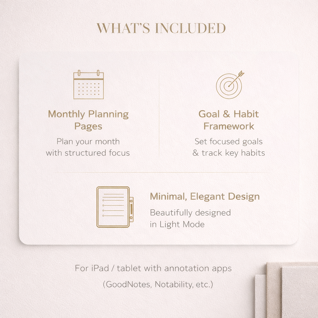 Monthly Focus System – Digital Planner (PDF)