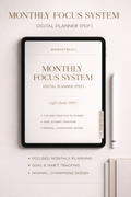 Monthly Focus System – Digital Planner (PDF)